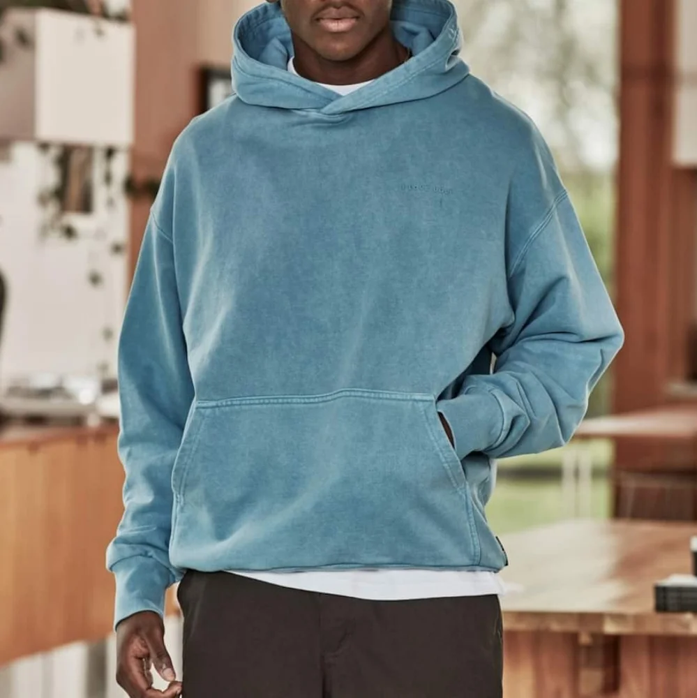 Men's trendy  "I Love Ugly" oversized hoodie blue oversized size S EUC. Unisex